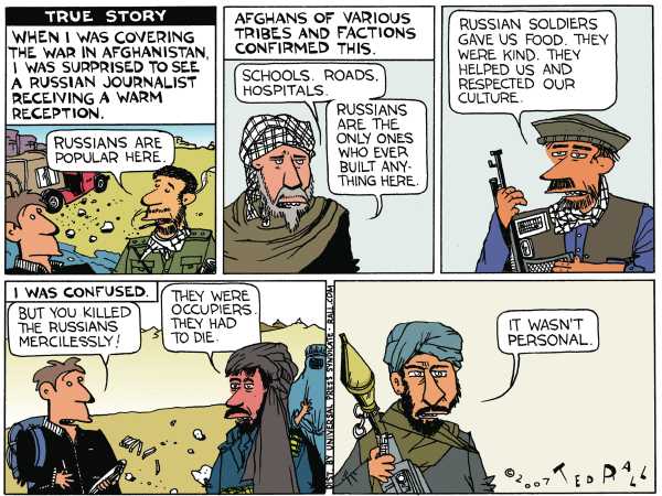 Editorial Cartoon by Ted Rall on Taliban Reforming