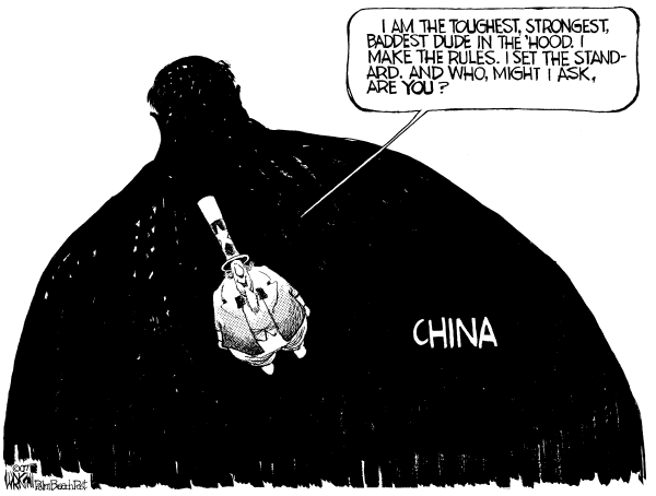 Editorial Cartoon by Don Wright, Palm Beach Post on Stock Market Takes a Hit