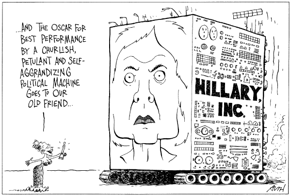 Editorial Cartoon by Tony Auth, Philadelphia Inquirer on Hillary Hurt By War Vote