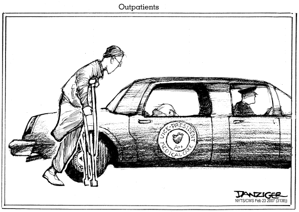 Editorial Cartoon by Jeff Danziger, CWS/CartoonArts Intl. on Bush Cuts Veteran Benefits
