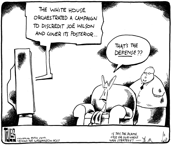 Editorial Cartoon by Tom Toles, Washington Post on Libby Case Overview (older cartoons)