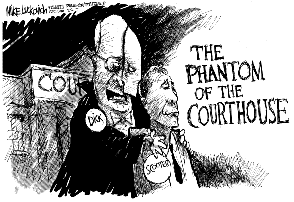Editorial Cartoon by Mike Luckovich, Atlanta Journal-Constitution on Libby Case Overview (older cartoons)