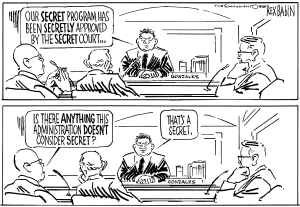 Editorial Cartoon by Rex Babin, Sacramento Bee on Gonzales Overview (older cartoons)