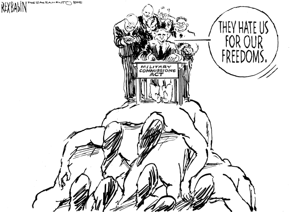 Editorial Cartoon by Rex Babin, Sacramento Bee on Gonzales Overview (older cartoons)