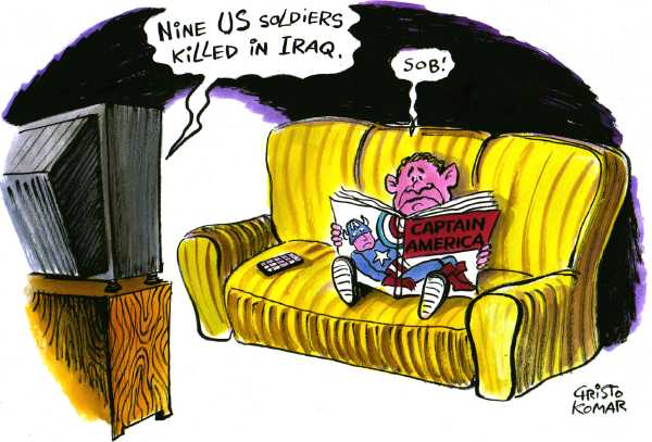 Editorial Cartoon by Christo Komarnitski, Sega, Sofia, Bulgaria on Little Change in Iraq