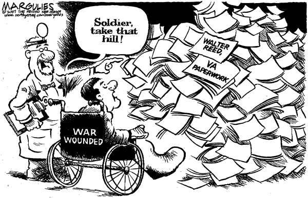 Editorial Cartoon by Jimmy Margulies, The Record, New Jersey on Walter Reed Investigation Continues