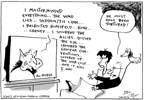 Editorial Cartoon by Joel Pett, Lexington Herald-Leader, CWS/CartoonArts Intl. on President Makes No Apologies