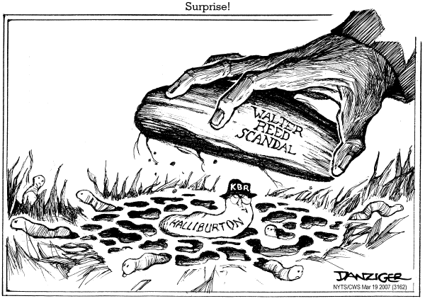 Editorial Cartoon by Jeff Danziger, CWS/CartoonArts Intl. on Haliburton Moving to Dubai