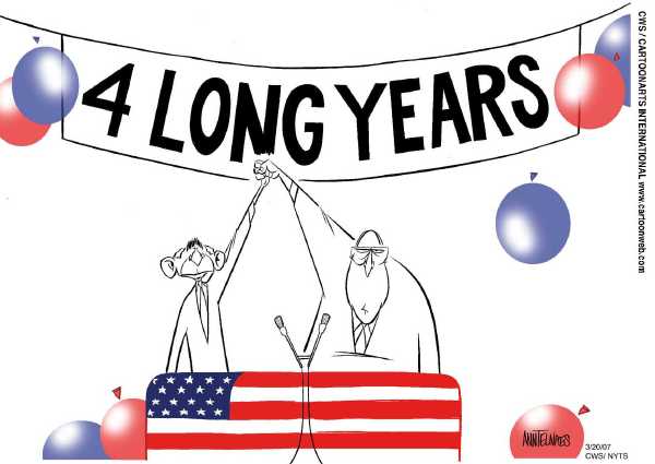Editorial Cartoon by Ann Telnaes, CWS/CartoonArts Intl. on Iraq War Reaches Milestone