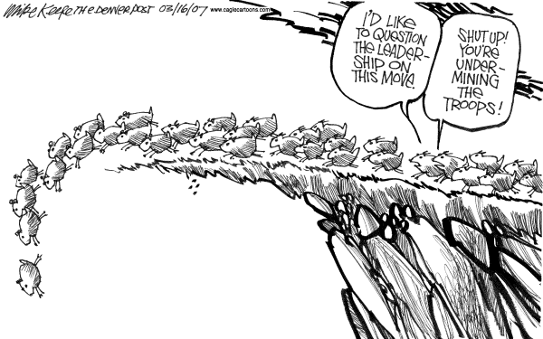 Editorial Cartoon by Mike Keefe, Denver Post on Iraq War Reaches Milestone