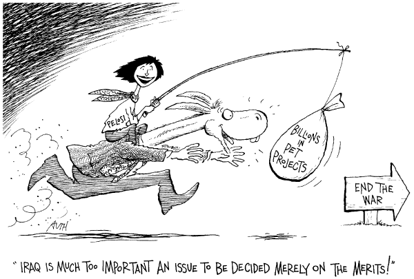 Editorial Cartoon by Tony Auth, Philadelphia Inquirer on Iraq War Reaches Milestone
