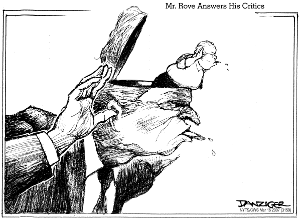 Editorial Cartoon by Jeff Danziger, CWS/CartoonArts Intl. on Rove Doing A Hell of A Job