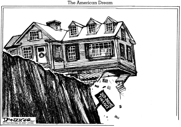 Editorial Cartoon by Jeff Danziger, CWS/CartoonArts Intl. on Housing Prices Drop