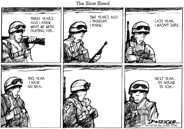 Editorial Cartoon by Jeff Danziger, CWS/CartoonArts Intl. on Congress Sets Iraq War Timetable