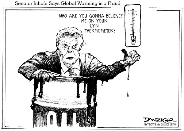 Editorial Cartoon by Jeff Danziger, CWS/CartoonArts Intl. on Action on Global Warming Expected