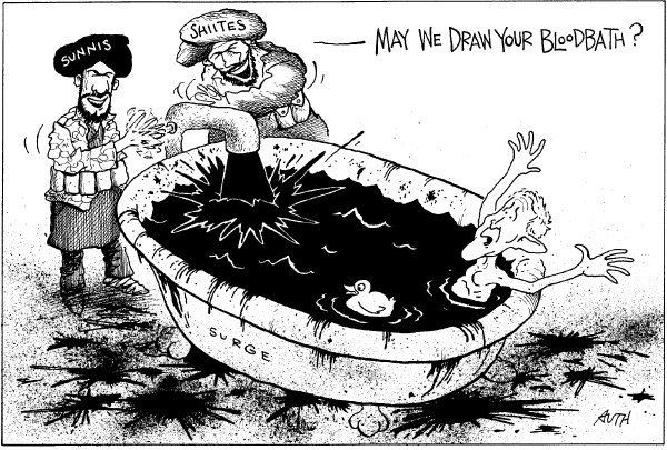 Editorial Cartoon by Tony Auth, Philadelphia Inquirer on Democrats Confront Bush on War