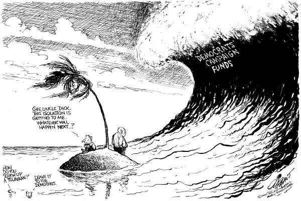 Editorial Cartoon by Pat Oliphant, Universal Press Syndicate on The President Moves Ahead