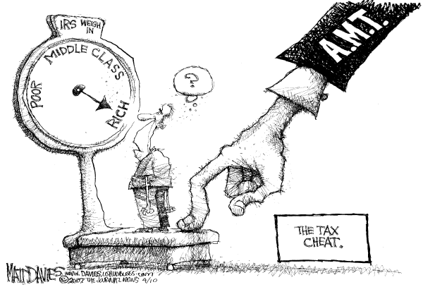 Editorial Cartoon by Matt Davies, Journal News on Minimum Tax Proposed