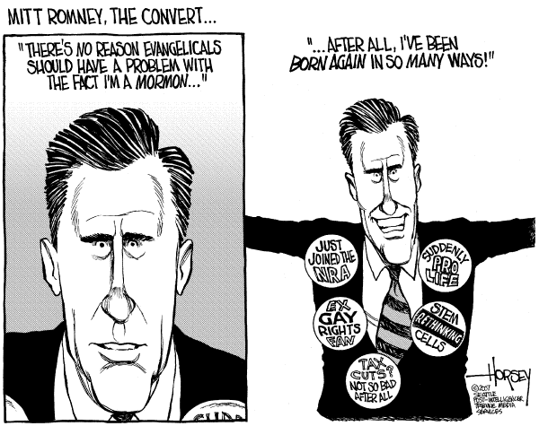 Editorial Cartoon by David Horsey, Seattle Post-Intelligencer on GOP Hopefuls Pick Up Pace