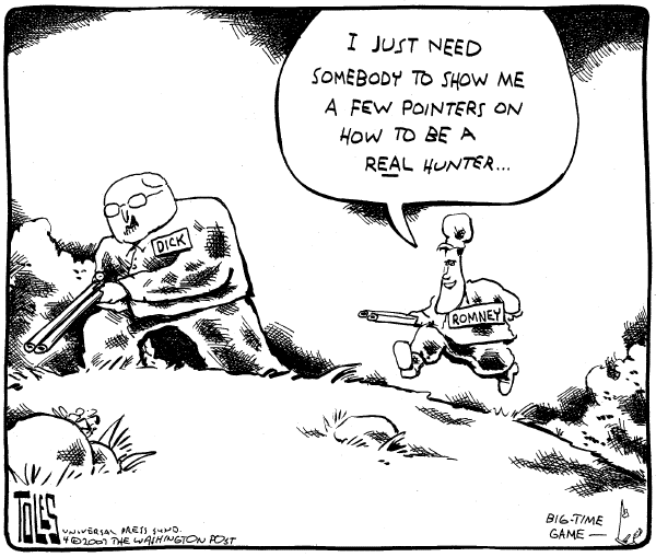 Editorial Cartoon by Tom Toles, Washington Post on GOP Hopefuls Pick Up Pace