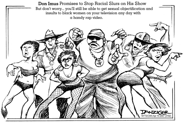Editorial Cartoon by Jeff Danziger, CWS/CartoonArts Intl. on DJ Imus Suspended