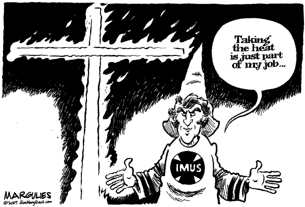 Editorial Cartoon by Jimmy Margulies, The Record, New Jersey on DJ Imus Fired