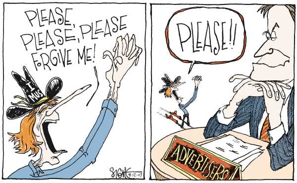 Editorial Cartoon by Signe Wilkinson, Philadelphia Daily News on DJ Imus Fired