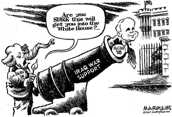 Editorial Cartoon by Jimmy Margulies, The Record, New Jersey on McCain Refines His Message