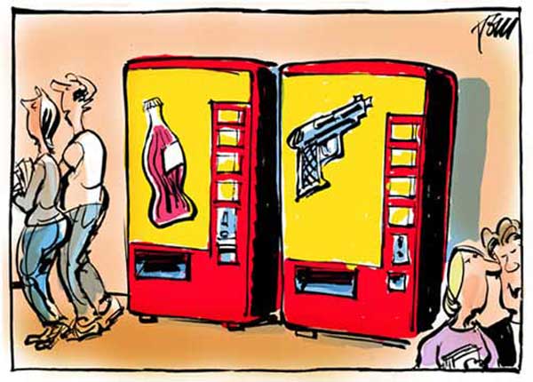 Editorial Cartoon by Tom Janssen, Trouw, Amsterdam, Netherlands on Gunman Kills 32 at Virginia Tech