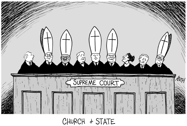 Editorial Cartoon by Tony Auth, Philadelphia Inquirer on Supreme Court Upholds Abortion Limit