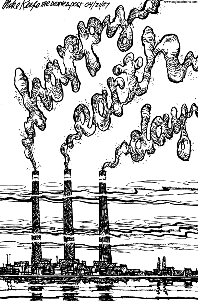 Editorial Cartoon by Mike Keefe, Denver Post on America Celebrates Earth Day
