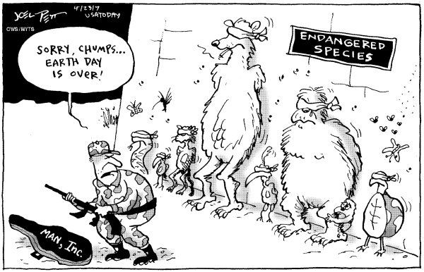 Editorial Cartoon by Joel Pett, Lexington Herald-Leader, CWS/CartoonArts Intl. on America Celebrates Earth Day