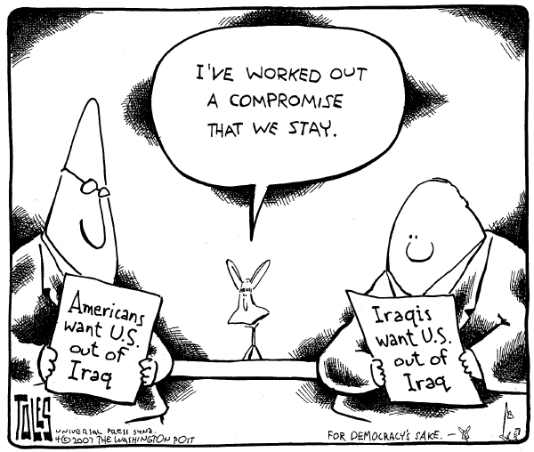 Editorial Cartoon by Tom Toles, Washington Post on Surge Continues in Iraq