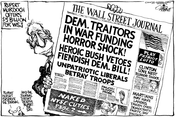 Editorial Cartoon by Pat Oliphant, Universal Press Syndicate on In Other News