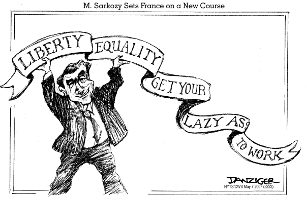 Editorial Cartoon by Jeff Danziger, CWS/CartoonArts Intl. on New French Leader Elected