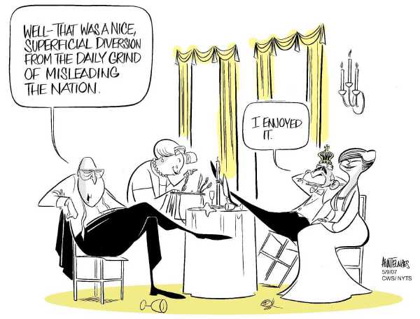 Editorial Cartoon by Ann Telnaes, CWS/CartoonArts Intl. on Queen Visits US
