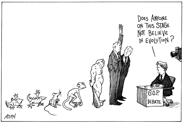 Editorial Cartoon by Pat Oliphant, Universal Press Syndicate on GOP Candidates Support the President