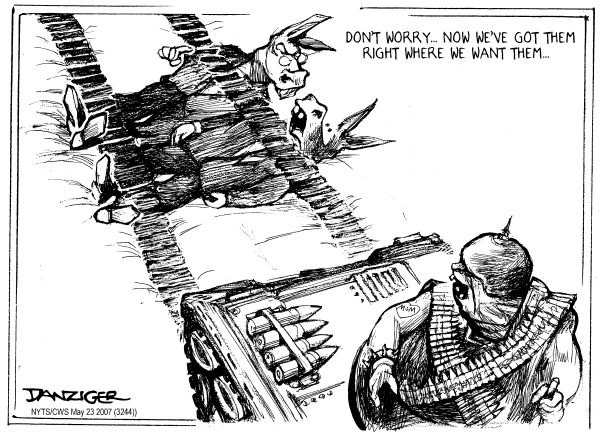 Editorial Cartoon by Jeff Danziger, CWS/CartoonArts Intl. on Democrats Capitulate on Iraq