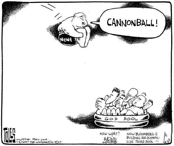 Editorial Cartoon by Tom Toles, Washington Post on Presidential Races Get More Crowded