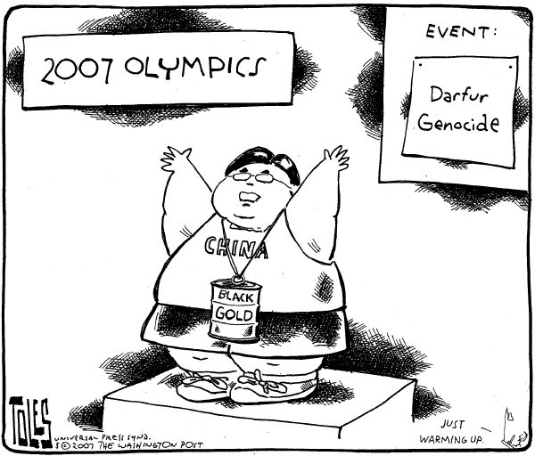 Editorial Cartoon by Tom Toles, Washington Post on Fighting Almost Over in Darfur
