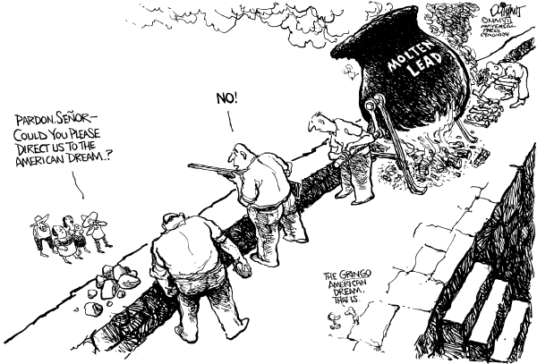Editorial Cartoon by Pat Oliphant, Universal Press Syndicate on Immigration Compromise Reached