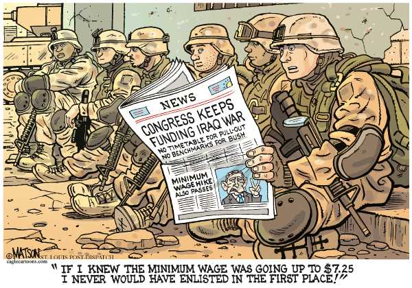 Editorial Cartoon by RJ Matson, Cagle Cartoons on Democrats Support President on War