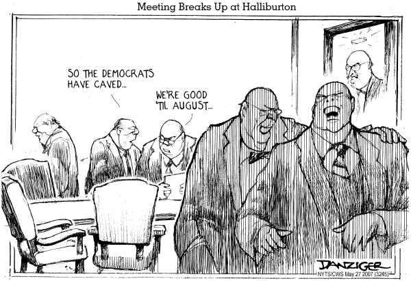 Editorial Cartoon by Jeff Danziger, CWS/CartoonArts Intl. on Democrats Support President on War
