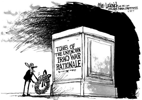 Editorial Cartoon by Mike Luckovich, Atlanta Journal-Constitution on Fallen Soldiers Honored