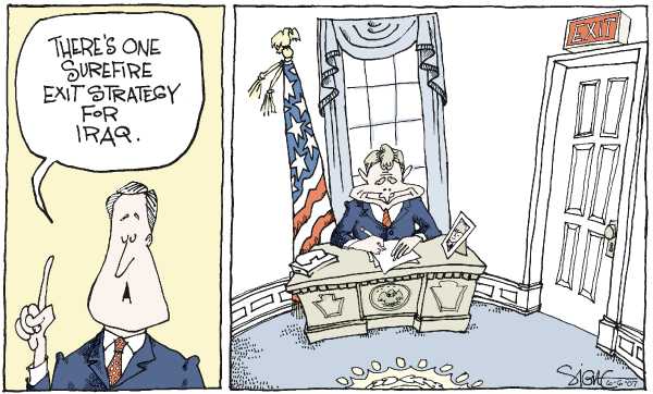 Editorial Cartoon by Signe Wilkinson, Philadelphia Daily News on Surge Showing Results