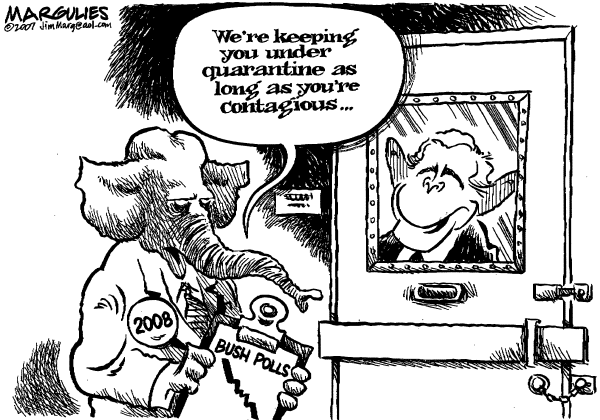 Editorial Cartoon by Jimmy Margulies, The Record, New Jersey on Candidates Jockey for Position