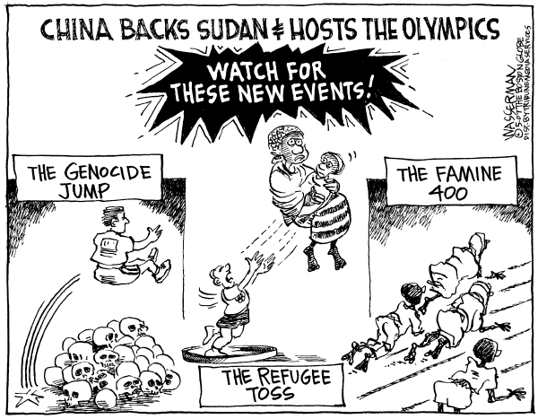 Editorial Cartoon by Dan Wasserman, Boston Globe on Killing Almost Over in Sudan