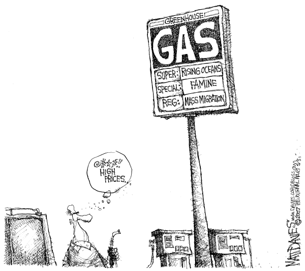 Editorial Cartoon by Matt Davies, Journal News on Bush Shifts on Global Warming