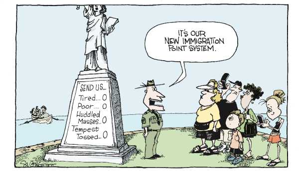 Editorial Cartoon by Signe Wilkinson, Philadelphia Daily News on Immigration Bill Stalls
