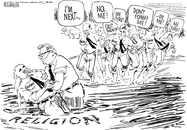 Editorial Cartoon by Rex Babin, Sacramento Bee on Republican Race Tightens